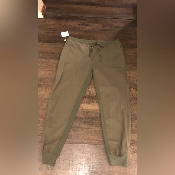 Jules & Leopold Size Large Olive green Baggy Fit Pockets elastic waste Joggers - Picture 3 of 5